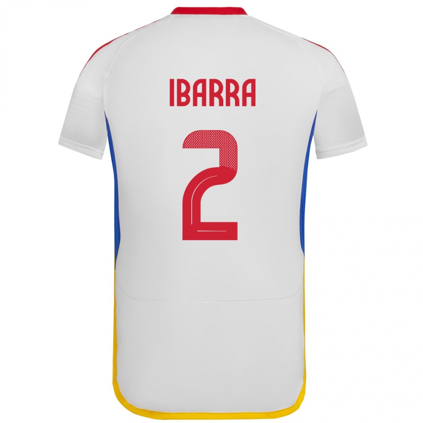 נשים כדורגל ונצואלה Pablo Ibarra #2 לבן הרחק ג'רזי 24-26
