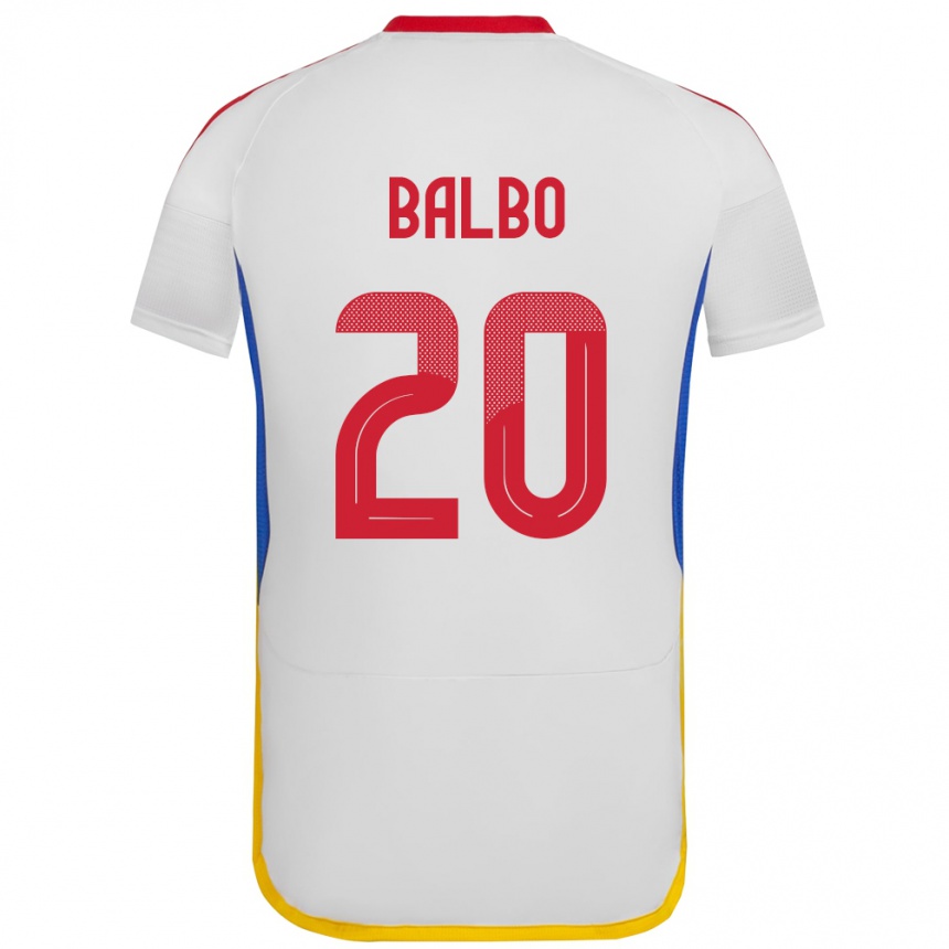 נשים כדורגל ונצואלה Luis Balbo #20 לבן הרחק ג'רזי 24-26