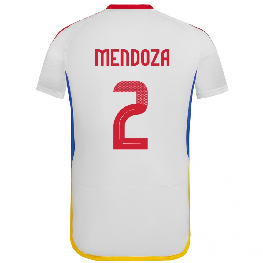 נשים כדורגל ונצואלה Rafanny Mendoza #2 לבן הרחק ג'רזי 24-26