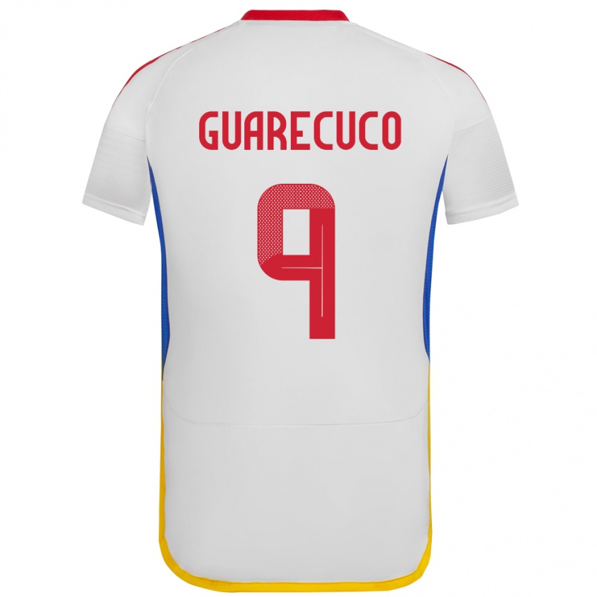נשים כדורגל ונצואלה Joemar Guarecuco #9 לבן הרחק ג'רזי 24-26