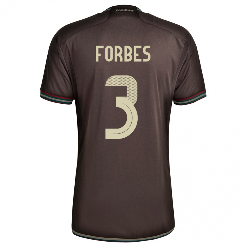 נשים כדורגל ג'מייקה Michael Forbes #3 חום לילה הרחק ג'רזי 24-26