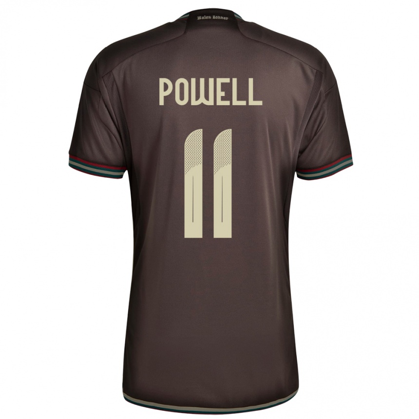 נשים כדורגל ג'מייקה Destiny Powell #11 חום לילה הרחק ג'רזי 24-26