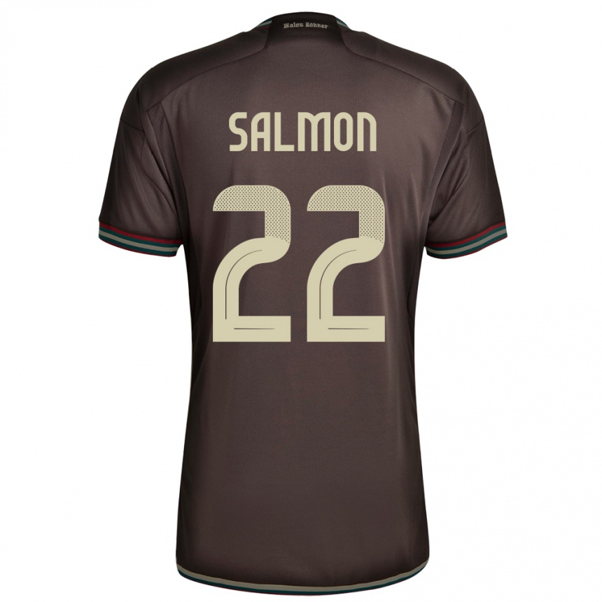 נשים כדורגל ג'מייקה Christina Salmon #22 חום לילה הרחק ג'רזי 24-26