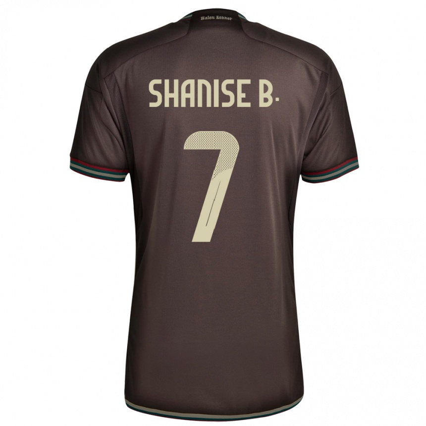 נשים כדורגל ג'מייקה Shanise Buckley #7 חום לילה הרחק ג'רזי 24-26