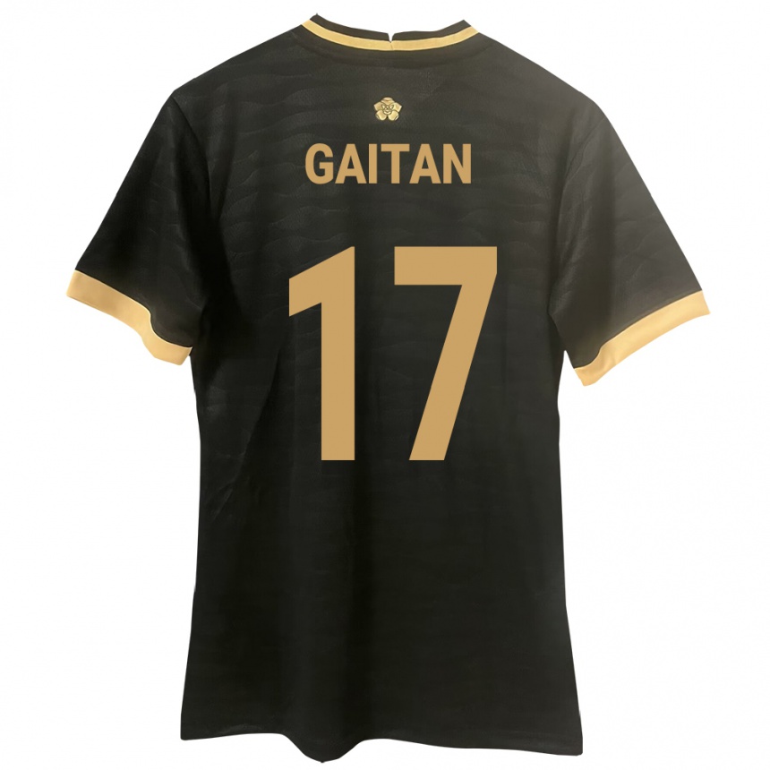 נשים כדורגל פנמה Luis Gaitán #17 שָׁחוֹר הרחק ג'רזי 24-26