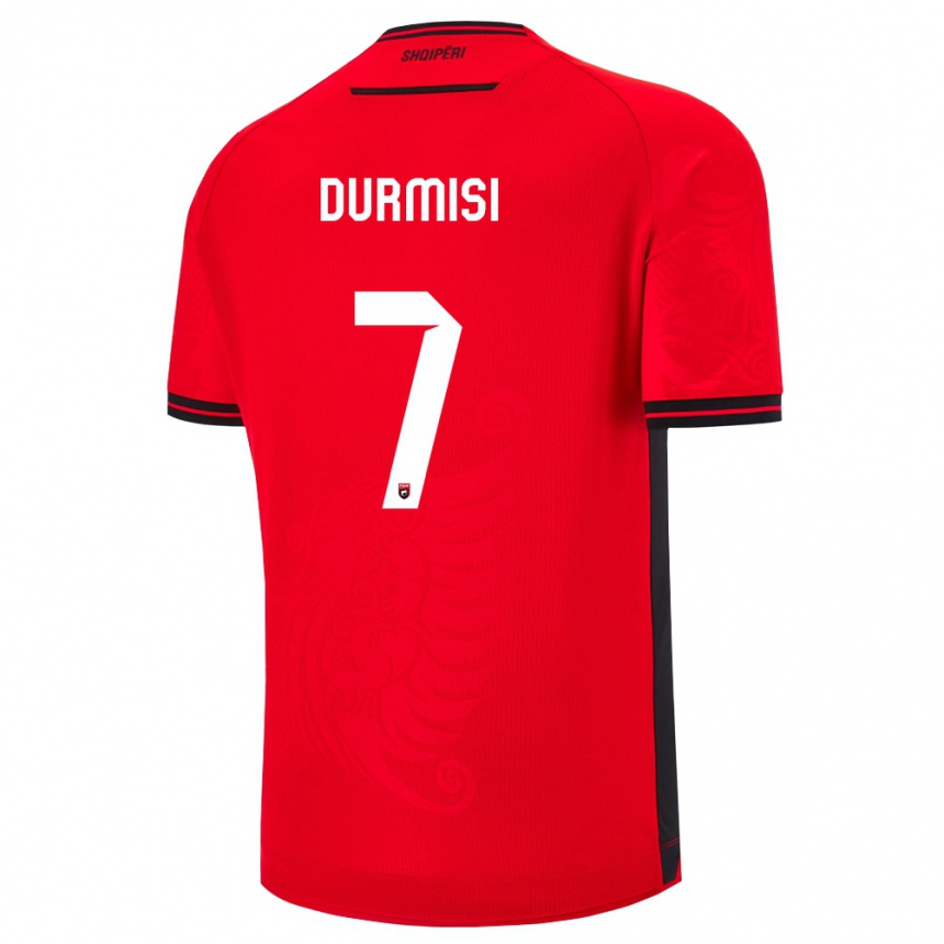 ילדים כדורגל אלבניה Arman Durmisi #7 שחור אדום ג'רזי ביתית 26-28