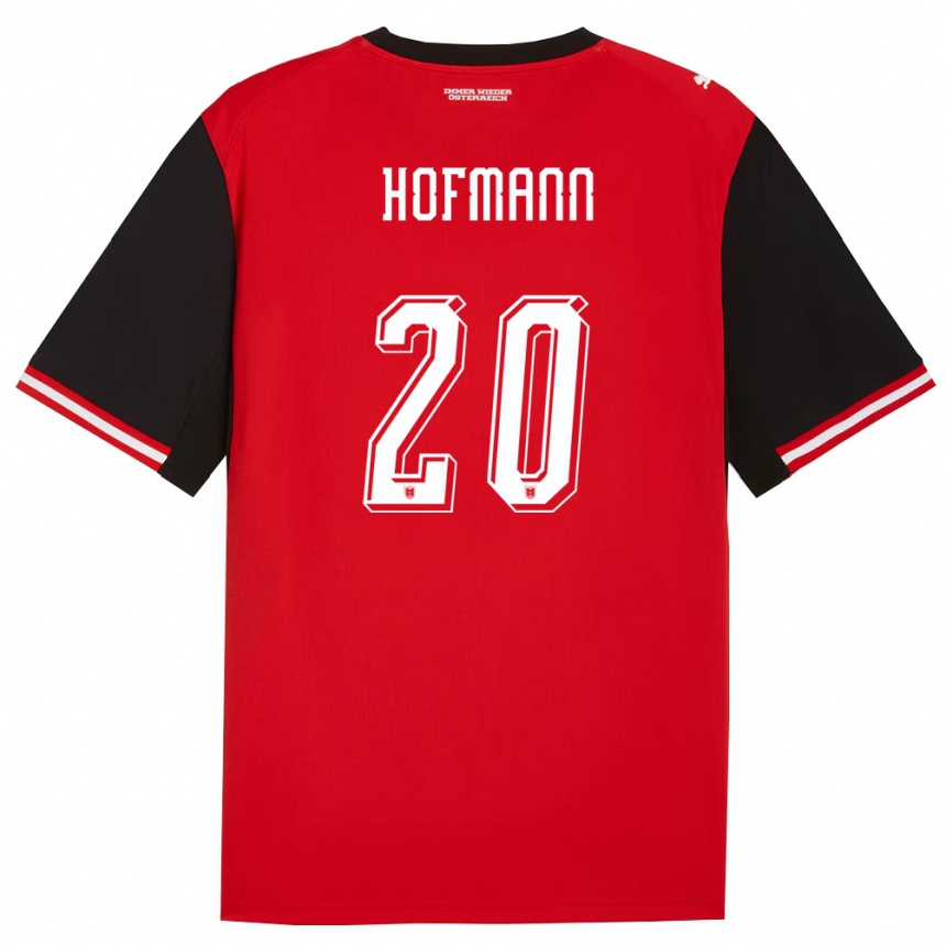 ילדים כדורגל אוסטריה Florian Hofmann #20 שחור לבן ג'רזי ביתית 26-28