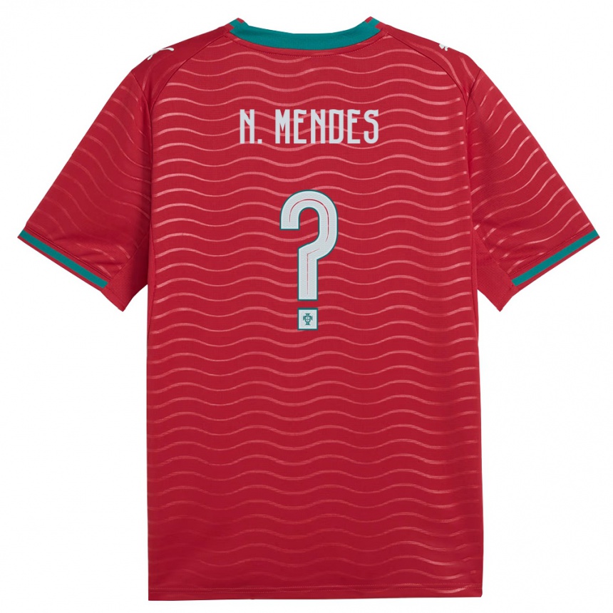 ילדים כדורגל פורטוגל נונו מנדש #0 אדום ירוק לבן ג'רזי ביתית 26-28
