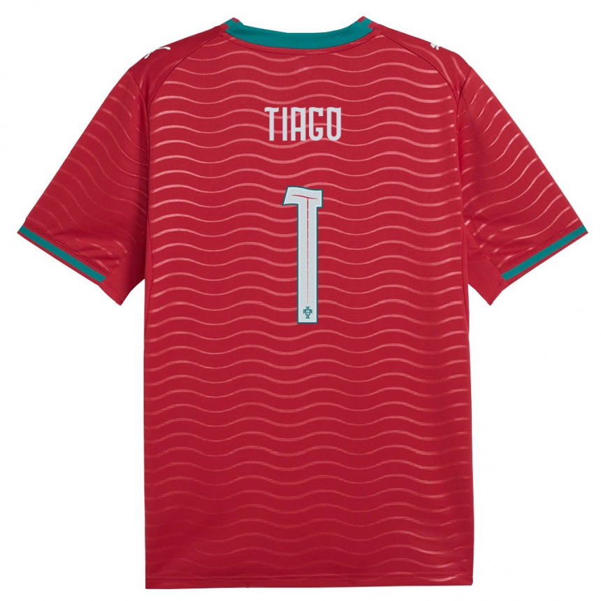 ילדים כדורגל פורטוגל Tiago Ferreira #1 אדום ירוק לבן ג'רזי ביתית 26-28