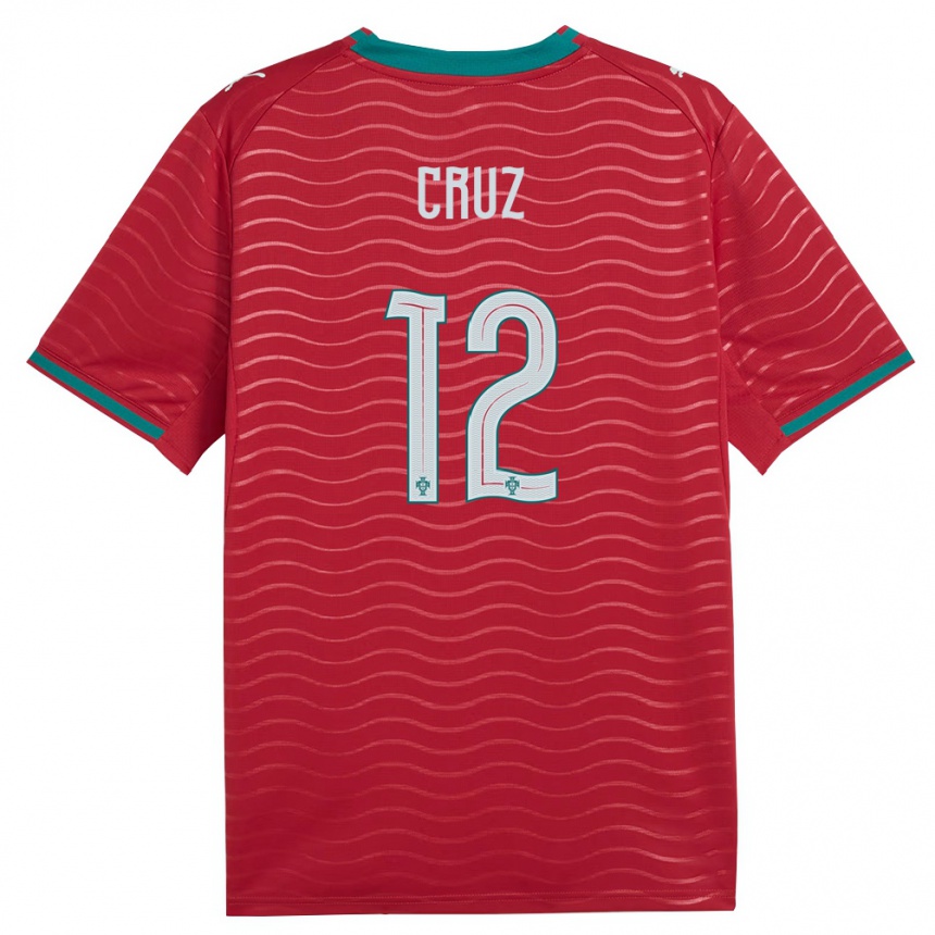 ילדים כדורגל פורטוגל Tomás Cruz #12 אדום ירוק לבן ג'רזי ביתית 26-28
