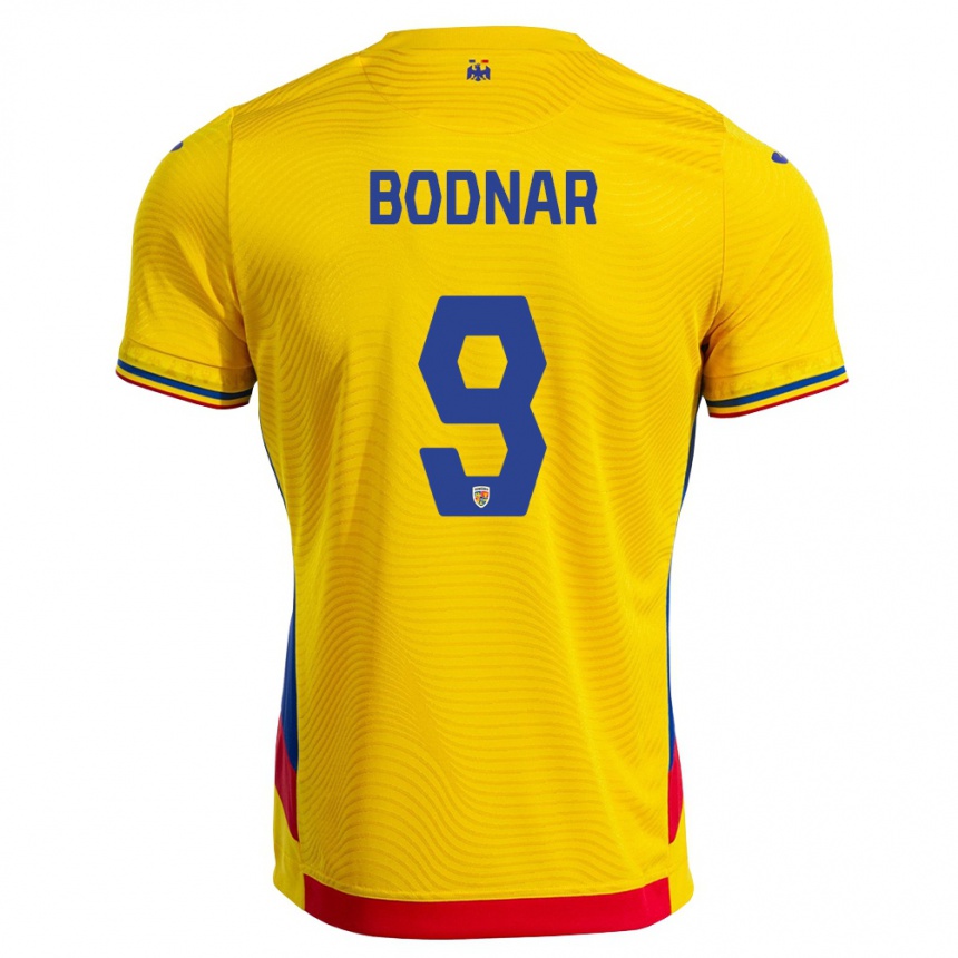 ילדים כדורגל רומניה Eduardo Bodnar #9 צהוב אדום ג'רזי ביתית 26-28
