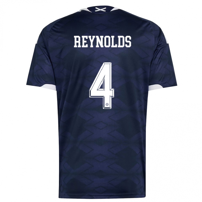 ילדים כדורגל סקוטלנד Nairn Reynolds #4 כהה לבן ג'רזי ביתית 26-28