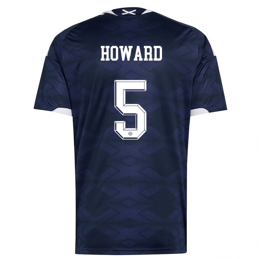 ילדים כדורגל סקוטלנד Sophie Howard #5 כהה לבן ג'רזי ביתית 26-28