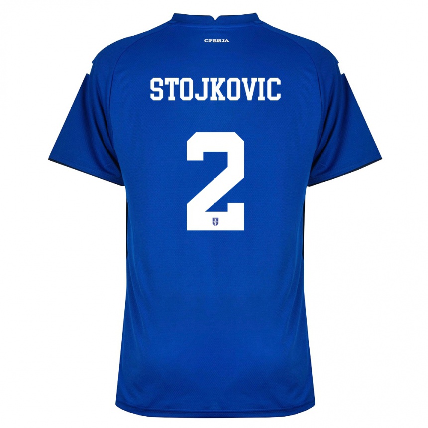 ילדים כדורגל סרביה Strahinja Stojkovic #2 כהה אדום ג'רזי ביתית 26-28
