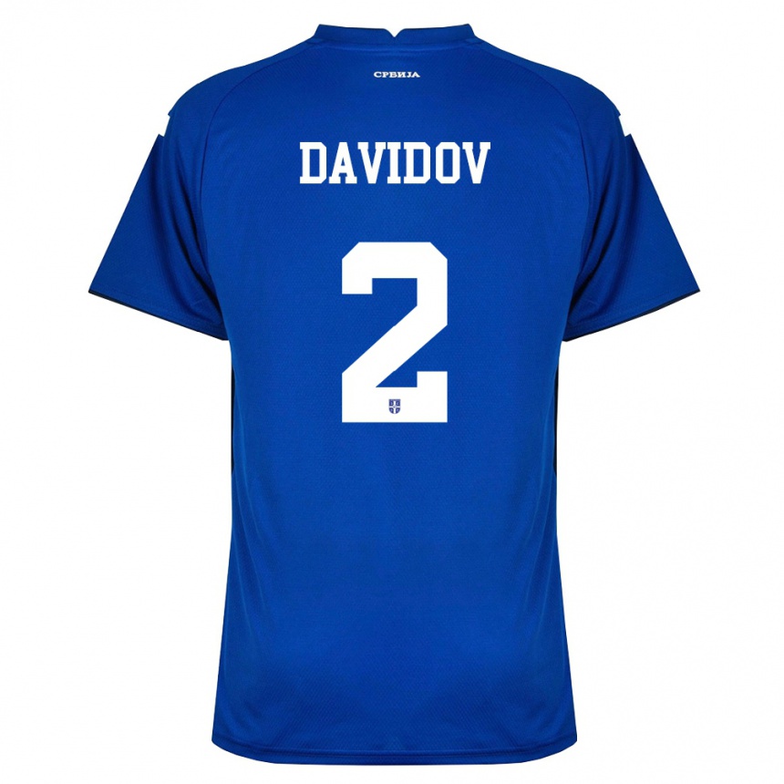 ילדים כדורגל סרביה Vukasin Davidov #2 כהה אדום ג'רזי ביתית 26-28