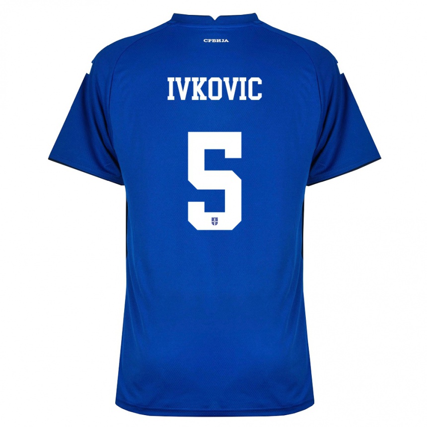 ילדים כדורגל סרביה Ognjen Ivkovic #5 כהה אדום ג'רזי ביתית 26-28