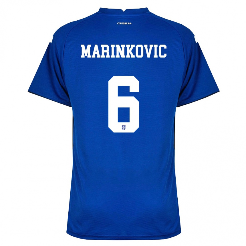 ילדים כדורגל סרביה Vojin Marinkovic #6 כהה אדום ג'רזי ביתית 26-28