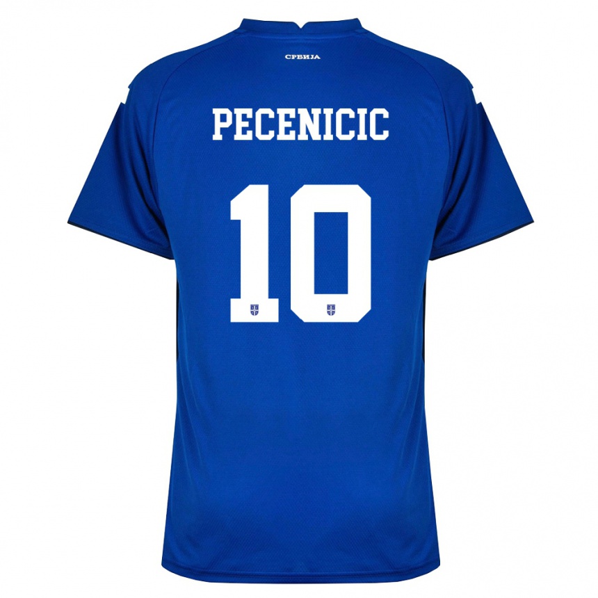 ילדים כדורגל סרביה Mihailo Pecenicic #10 כהה אדום ג'רזי ביתית 26-28