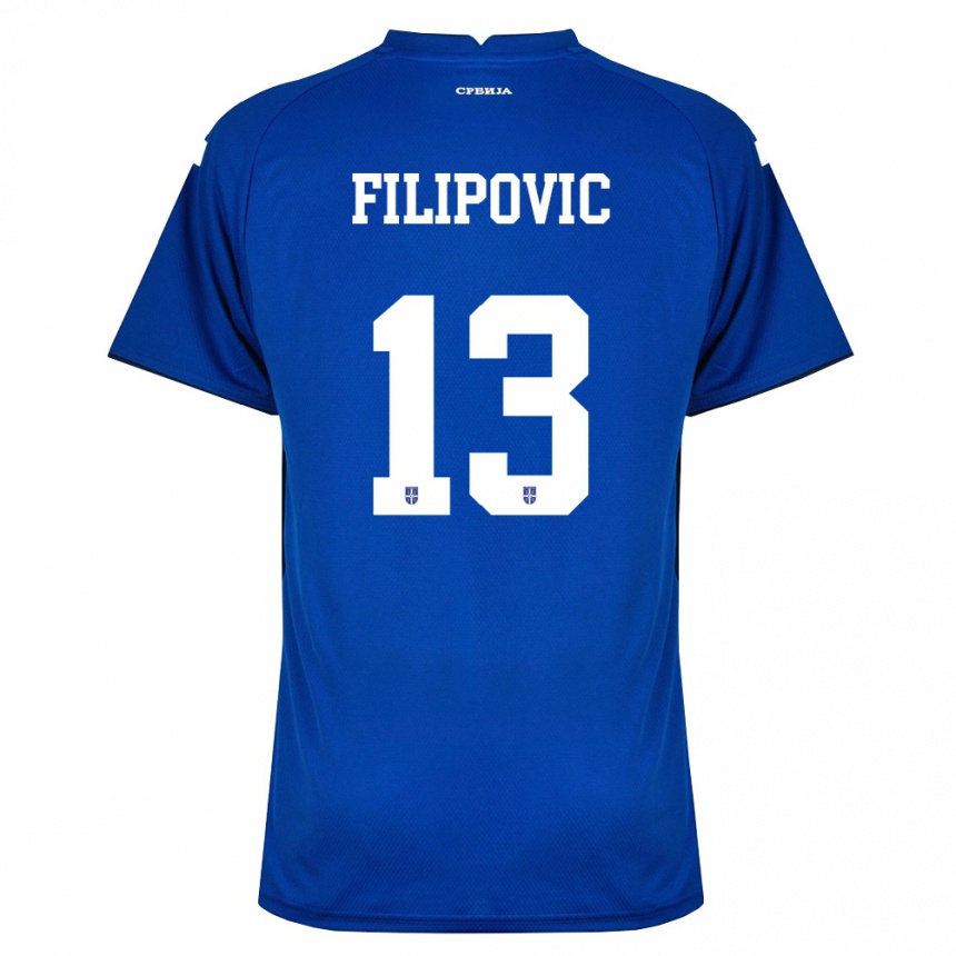ילדים כדורגל סרביה Uros Filipovic #13 כהה אדום ג'רזי ביתית 26-28
