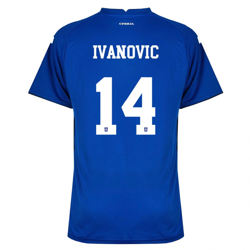 ילדים כדורגל סרביה Leon Ivanovic #14 כהה אדום ג'רזי ביתית 26-28