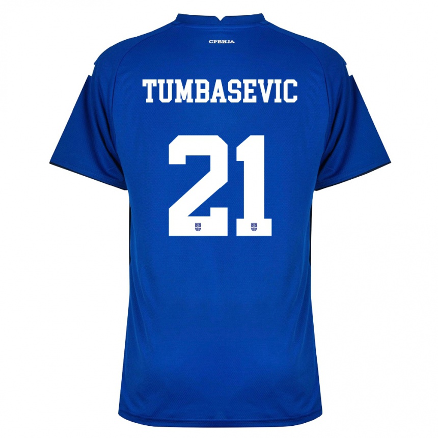 ילדים כדורגל סרביה Andrej Tumbasevic #21 כהה אדום ג'רזי ביתית 26-28