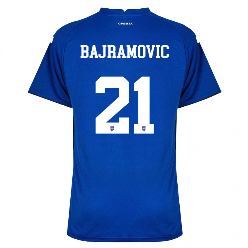 ילדים כדורגל סרביה Eldin Bajramovic #21 כהה אדום ג'רזי ביתית 26-28