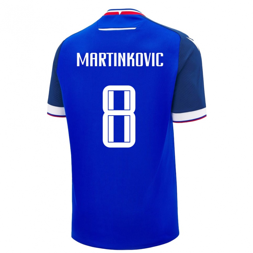 ילדים כדורגל סלובקיה Matej Martinkovic #8 כחול לבן ג'רזי ביתית 26-28