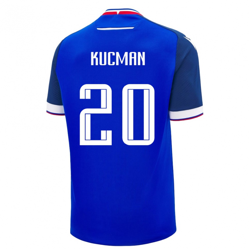 ילדים כדורגל סלובקיה Marcel Kucman #20 כחול לבן ג'רזי ביתית 26-28