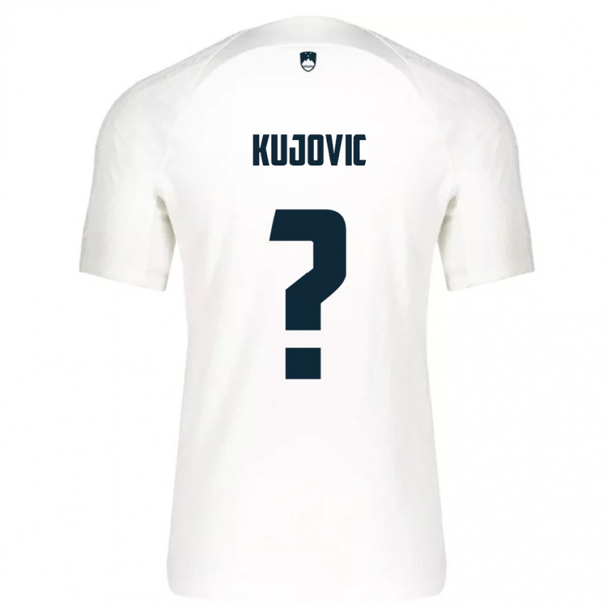 ילדים כדורגל סלובניה Tian Kujovic #0 לבן כחול ג'רזי ביתית 26-28