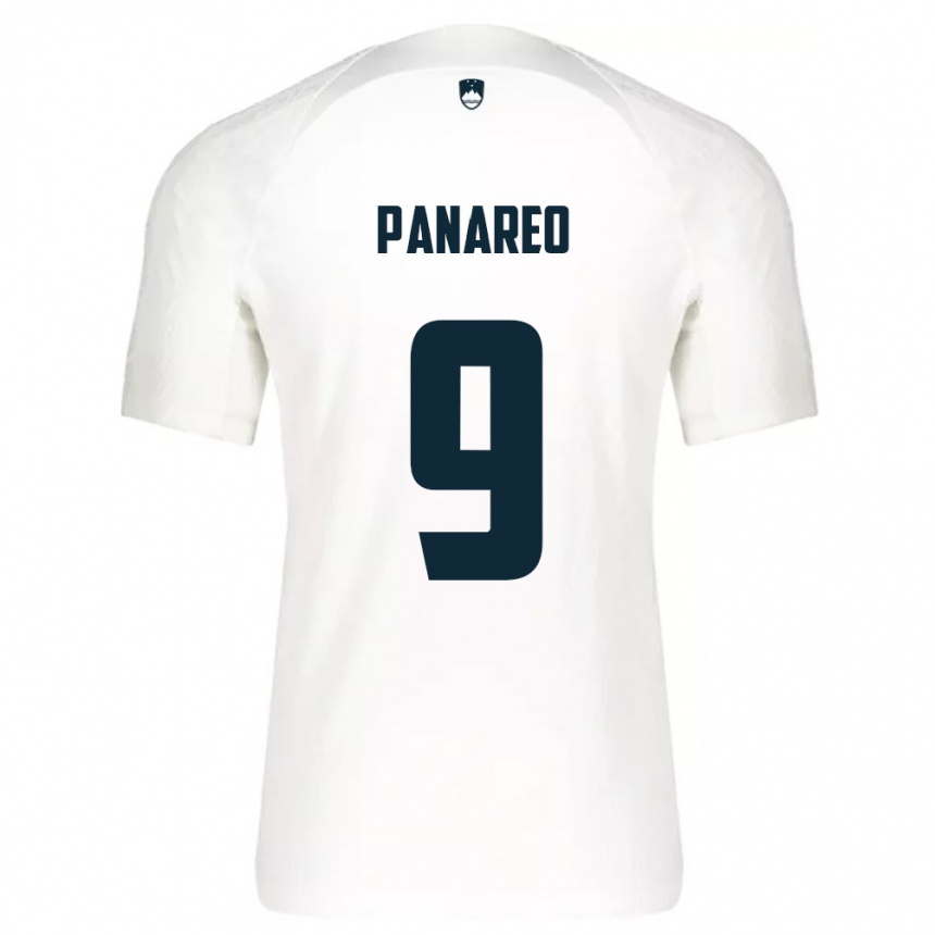 ילדים כדורגל סלובניה Pierpaolo Panareo #9 לבן כחול ג'רזי ביתית 26-28