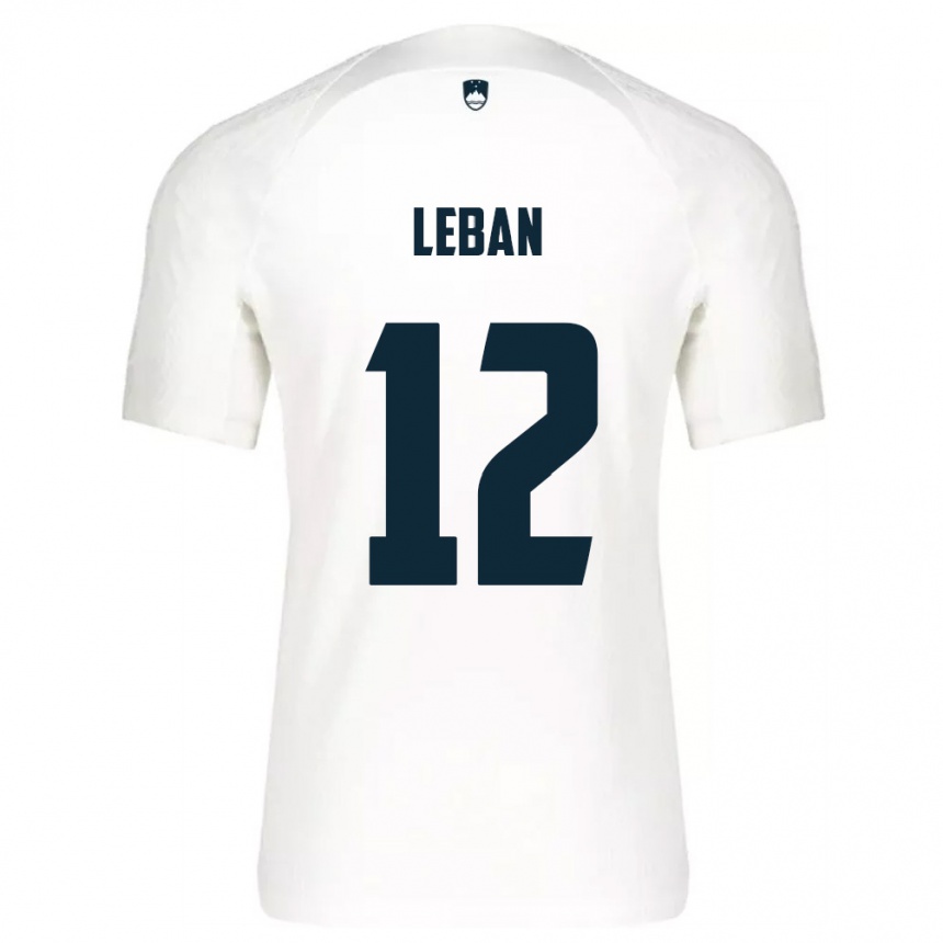 ילדים כדורגל סלובניה Zan Luk Leban #12 לבן כחול ג'רזי ביתית 26-28