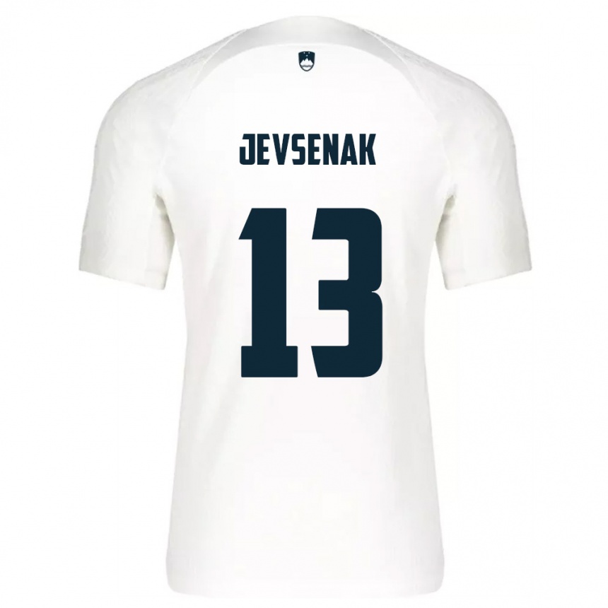 ילדים כדורגל סלובניה Florjan Jevsenak #13 לבן כחול ג'רזי ביתית 26-28
