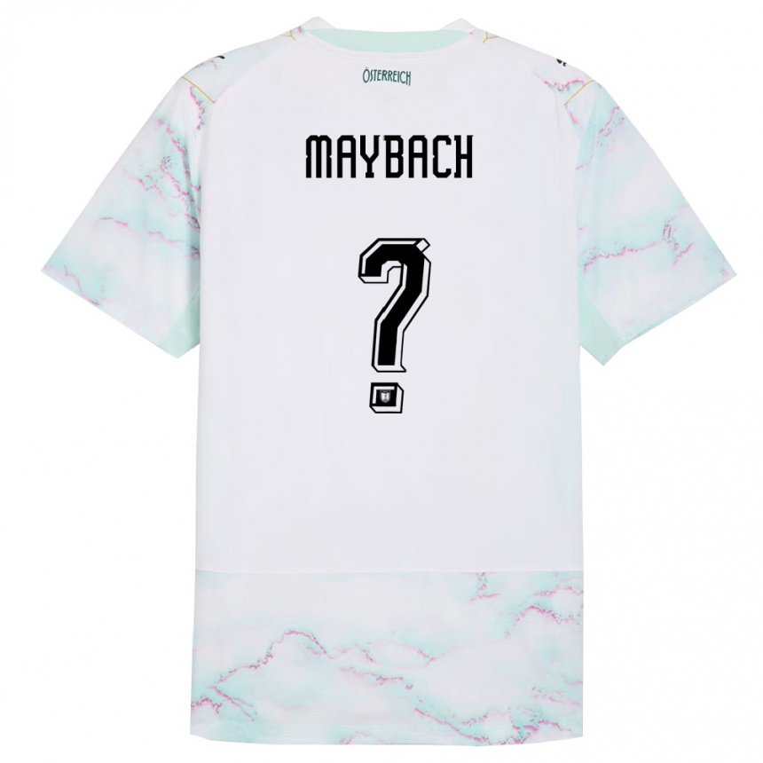 ילדים כדורגל אוסטריה Philipp Maybach #0 לבן ירוק זהב הרחק ג'רזי 26-28
