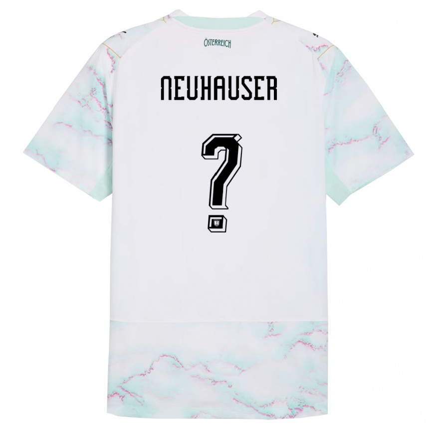 ילדים כדורגל אוסטריה Felix Neuhäuser #0 לבן ירוק זהב הרחק ג'רזי 26-28