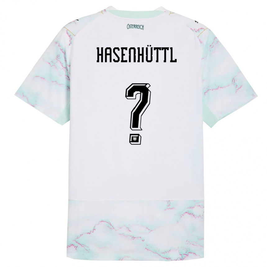 ילדים כדורגל אוסטריה Christoph Hasenhüttl #0 לבן ירוק זהב הרחק ג'רזי 26-28