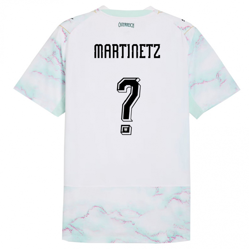 ילדים כדורגל אוסטריה Gregor Martinetz #0 לבן ירוק זהב הרחק ג'רזי 26-28