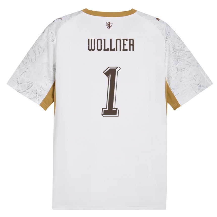 ילדים כדורגל צ'כיה Vojtech Wollner #1 שמנת זהב אפור הרחק ג'רזי 26-28