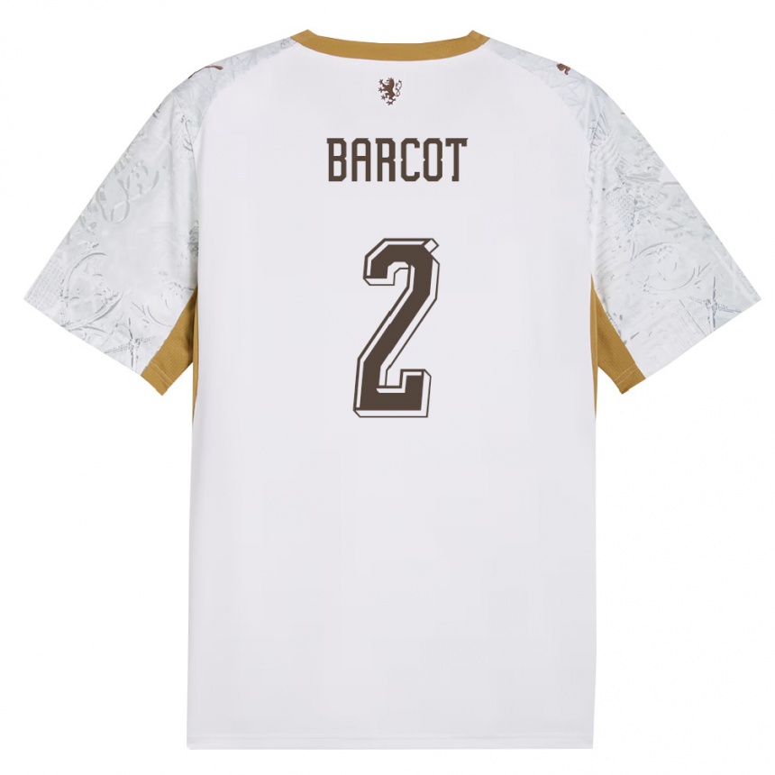 ילדים כדורגל צ'כיה David Barcot #2 שמנת זהב אפור הרחק ג'רזי 26-28