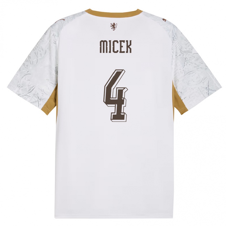 ילדים כדורגל צ'כיה Jiri Micek #4 שמנת זהב אפור הרחק ג'רזי 26-28