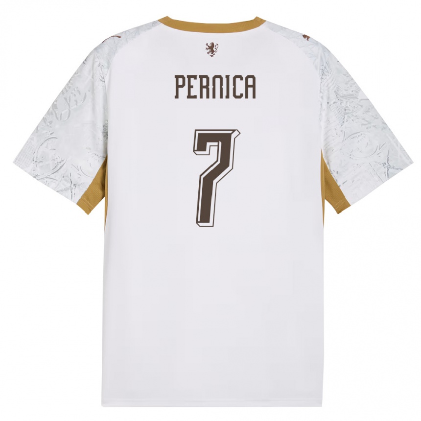 ילדים כדורגל צ'כיה Eric Pernica #7 שמנת זהב אפור הרחק ג'רזי 26-28