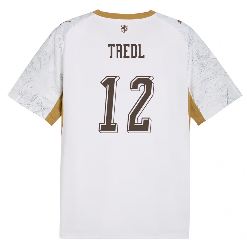 ילדים כדורגל צ'כיה Jan Tredl #12 שמנת זהב אפור הרחק ג'רזי 26-28