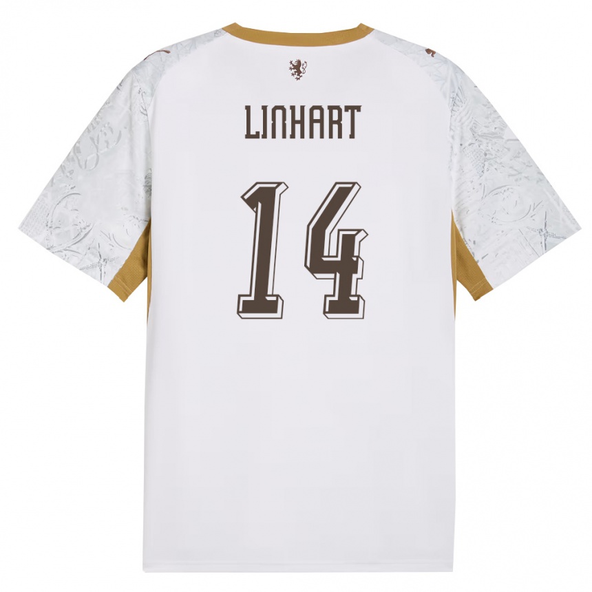 ילדים כדורגל צ'כיה Lukas Linhart #14 שמנת זהב אפור הרחק ג'רזי 26-28