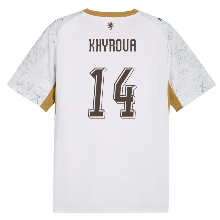 ילדים כדורגל צ'כיה Michaela Khýrová #14 שמנת זהב אפור הרחק ג'רזי 26-28