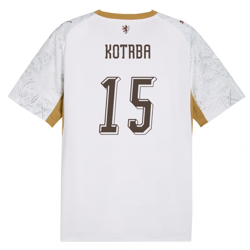 ילדים כדורגל צ'כיה Damian Kotrba #15 שמנת זהב אפור הרחק ג'רזי 26-28
