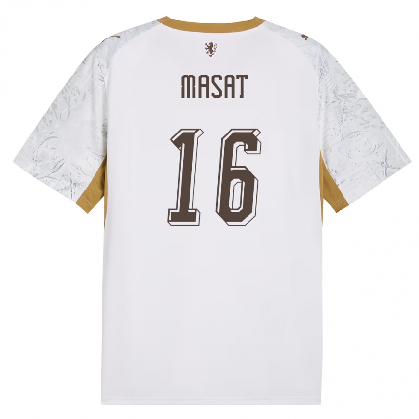 ילדים כדורגל צ'כיה Jakub Masat #16 שמנת זהב אפור הרחק ג'רזי 26-28