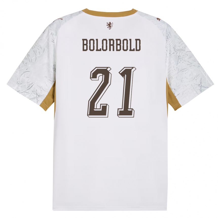 ילדים כדורגל צ'כיה Chinguun Bolorbold #21 שמנת זהב אפור הרחק ג'רזי 26-28