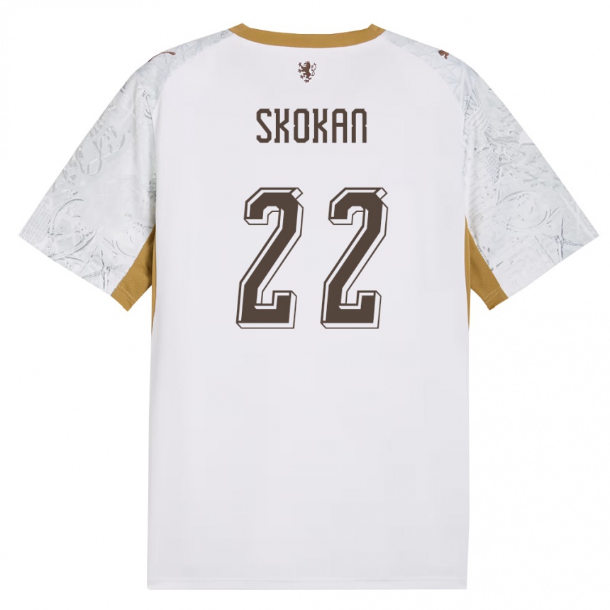 ילדים כדורגל צ'כיה Vitek Skokan #22 שמנת זהב אפור הרחק ג'רזי 26-28
