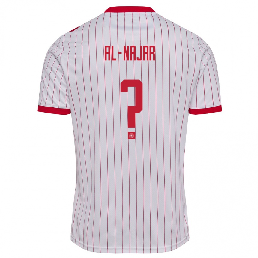 ילדים כדורגל דנמרק עלי אלנג'אר #0 לבן אדום הרחק ג'רזי 26-28