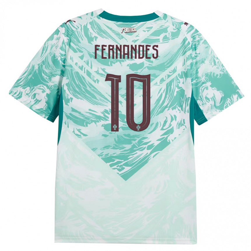 ילדים כדורגל פורטוגל Francisco Fernandes #10 כחול שמיים לבן ירוק הרחק ג'רזי 26-28