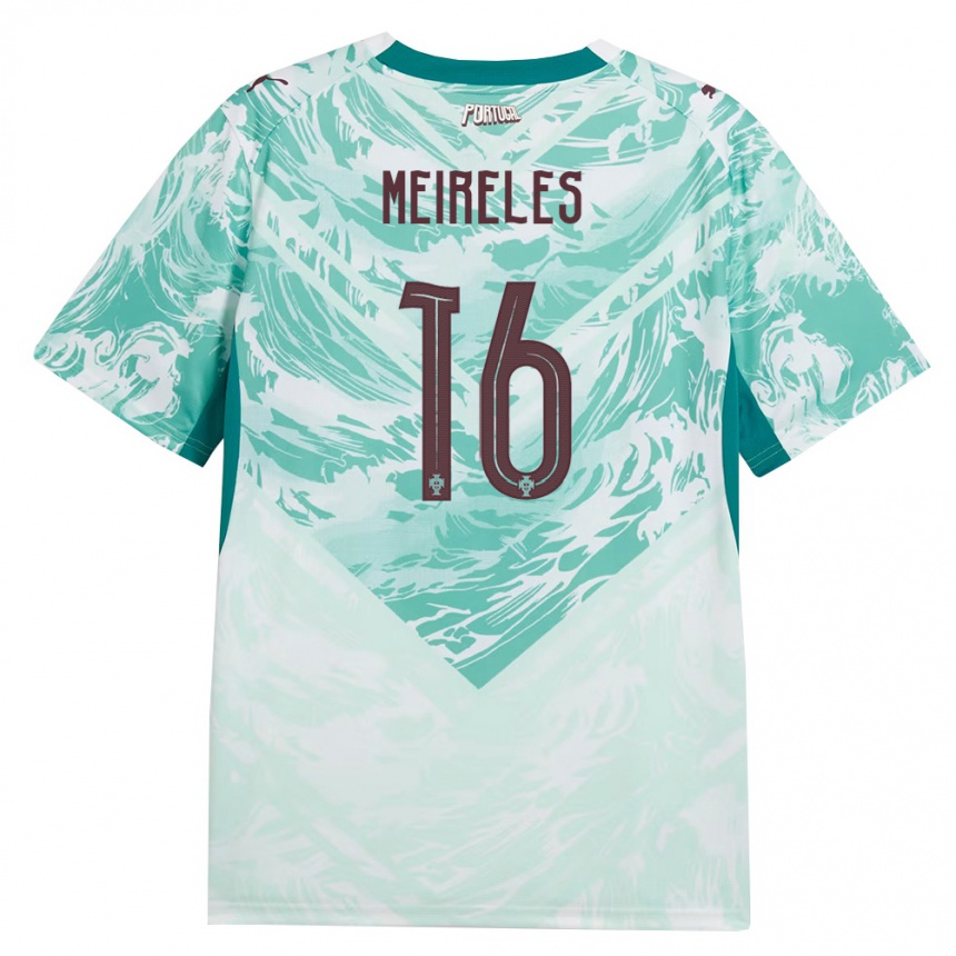 ילדים כדורגל פורטוגל אפונסו אלמיידה מנסס מיירלש #16 כחול שמיים לבן ירוק הרחק ג'רזי 26-28